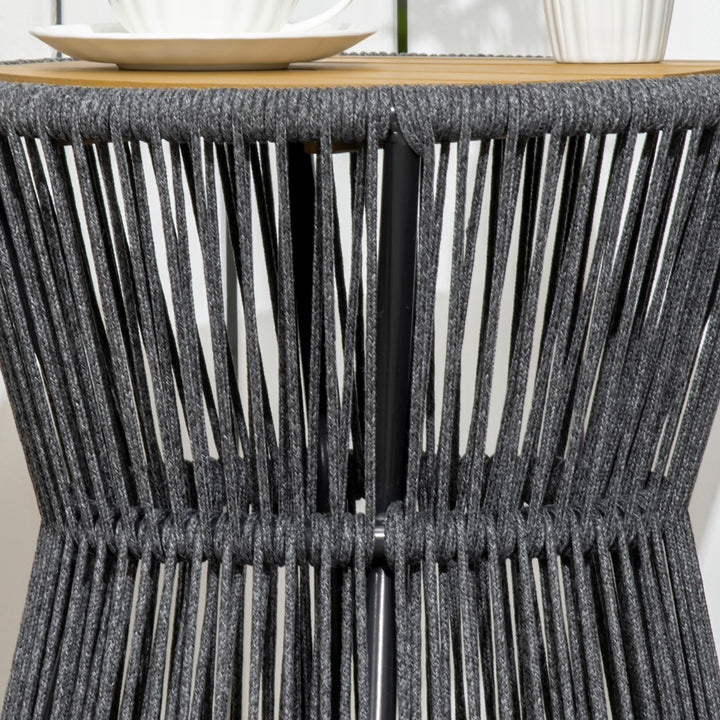Havebord i bohemestil, vejrbestandigt, PE-rattan, 39 cm x 39 cm x 49 cm, sort + natur