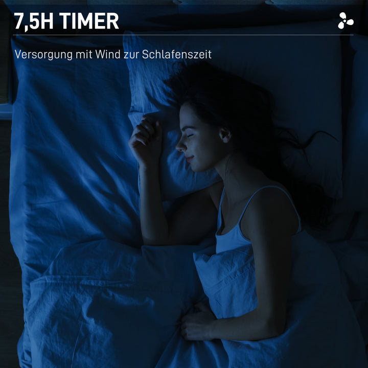 Sokkelventilator med befugtning, stille, bærbar, fjernbetjening, sort