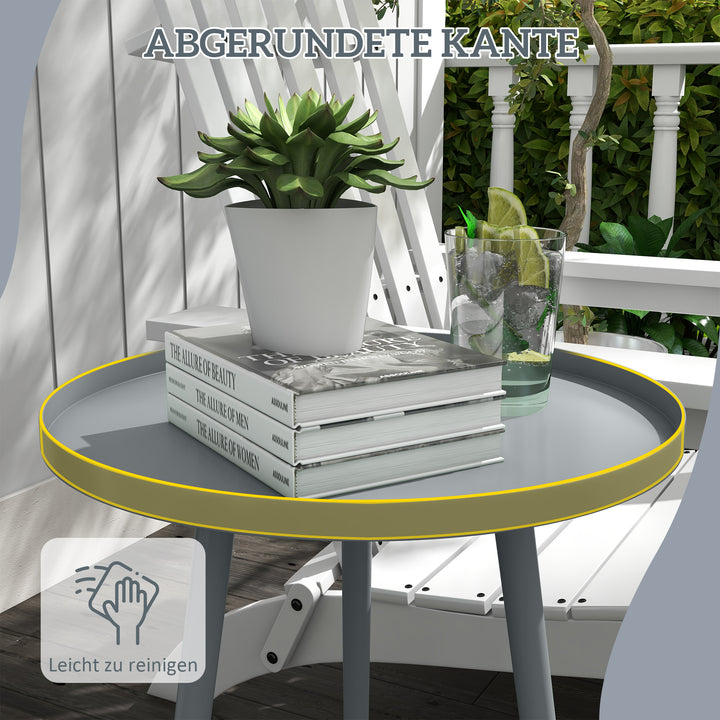 Sidebord, sofabord, havebord, terrassebord til haven, altan, stål, 40 x 40 x 50 cm, grå