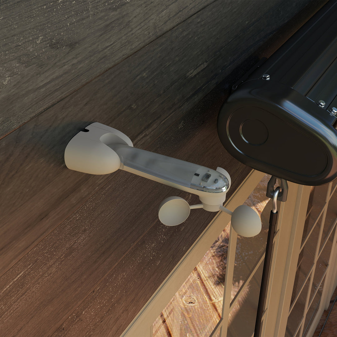 Solsensor elektrisk vindsensor vejrstation udendørs sensor vindmonitor 22 x 11 x 9 cm hvid