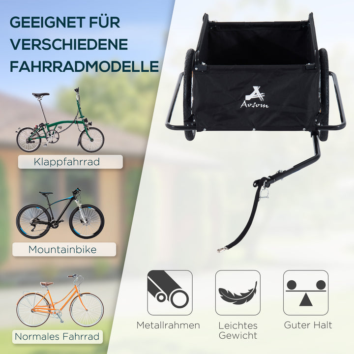 Foldbar cykeltrailer med kobling, transportvogn lasteevne op til 40 kg, transporttrailer til cykelhåndvogn 140 x 88 x 60 cm