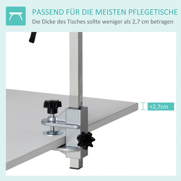 Højdejusterbart kæledyrstrimmebord, 36 x 8 x 74 cm, sølv