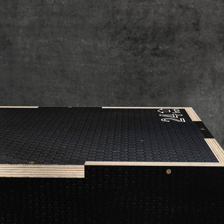 Plyo-boks/springboks, robust, 61 x 51 x 41 cm, sort, håndtag 10 x 3,5 cm, op til 120 kg