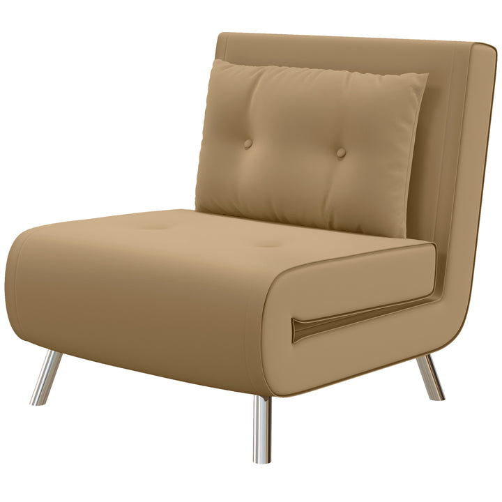 Lænestol med lænefunktion, knapsyninger, linnedlook, 77 cm x 88 cm x 83 cm, brun