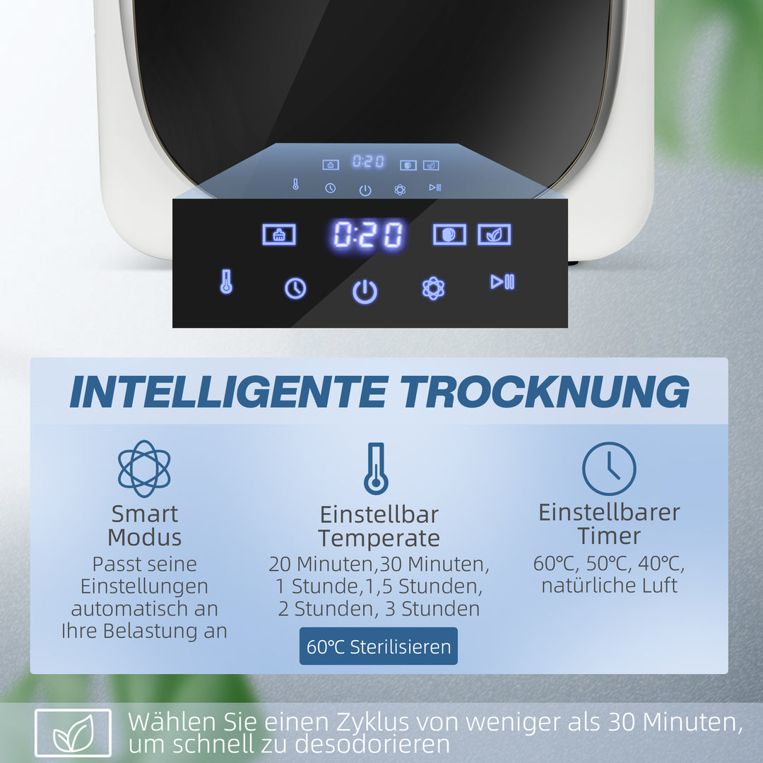 Tørretumbler med uv-desinfektion, kompakt design, 4 kg kapacitet, rustfrit stål, hvid