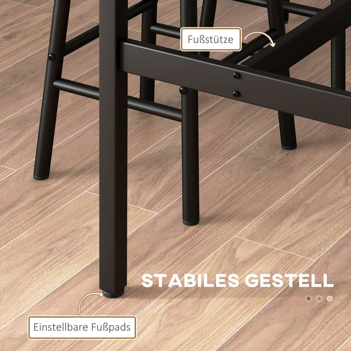 Barbord med 2 stole i industrielt design sæt med 2 barstole med bord, industrielt design, 3 dele, brun + sort