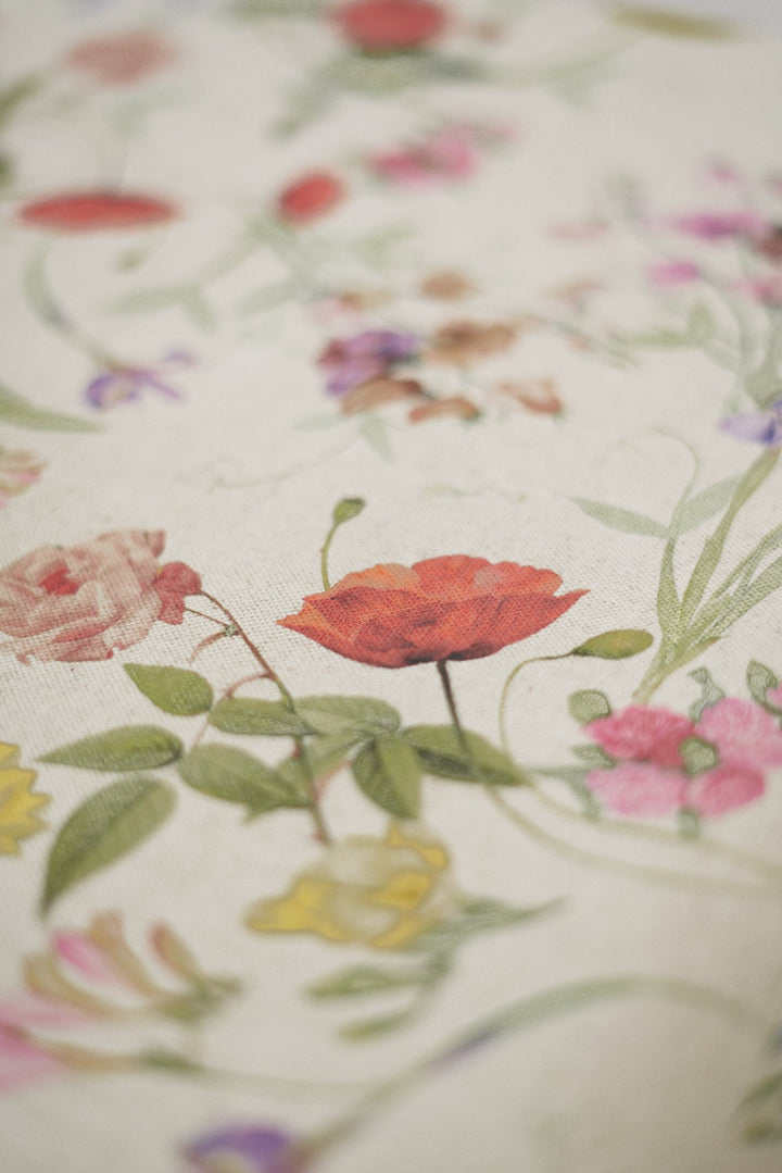 Bordløber, forskellige størrelser, bomuld-hør-blanding, printet, Blossom kollektion