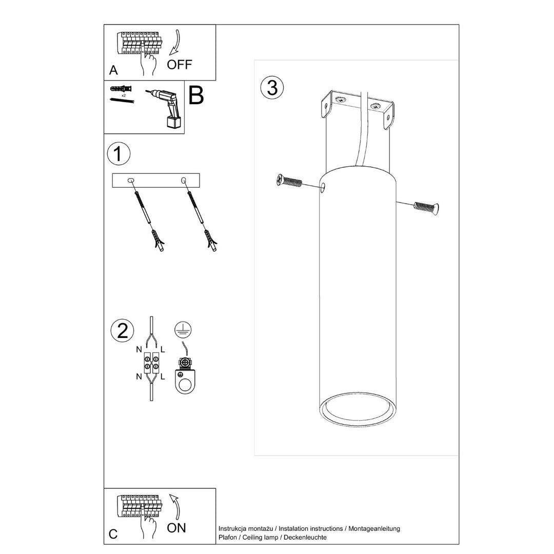 Loftlampe LAGOS 20 rød okker