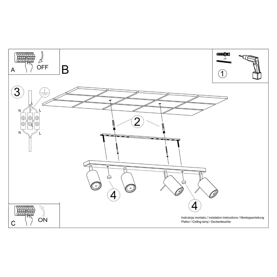 Loftlampe RING 4L ultramarin
