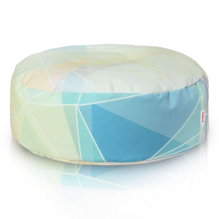 Round Footstool Pouffe - Premium Printed Fabric