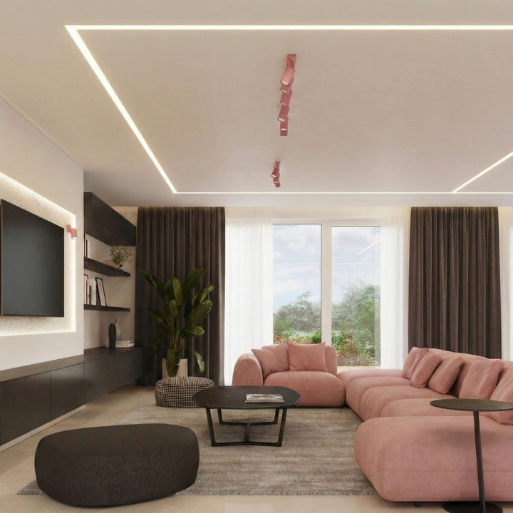 Loftlampe RING 3P pink