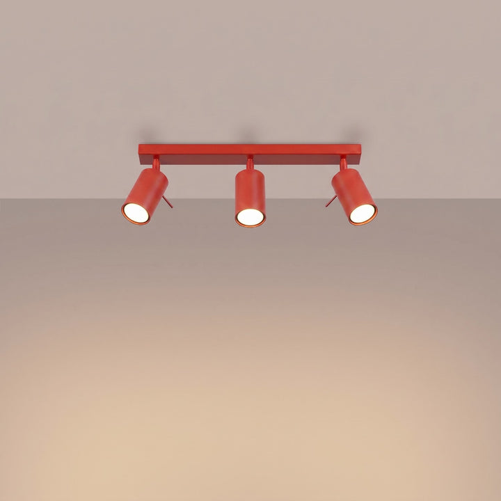 Loftlampe RING 3L rød