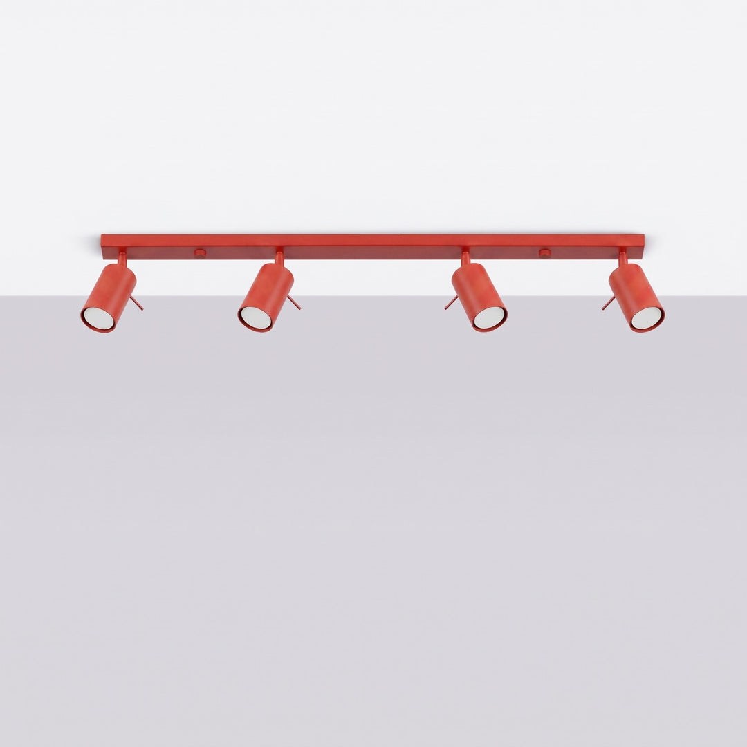 Loftlampe RING 4L rød