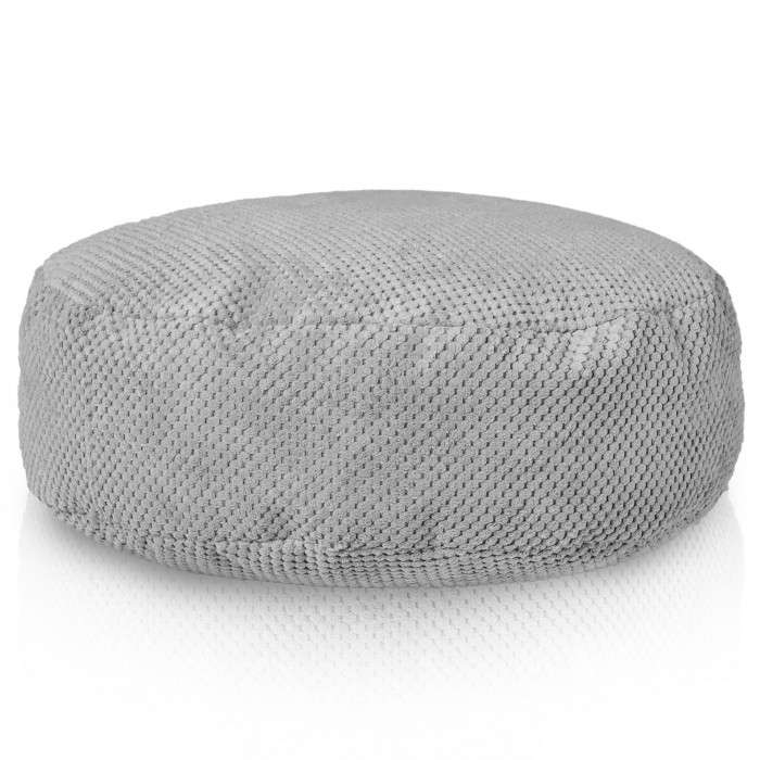 Round Footstool Pouffe - Dot Textured Velvet