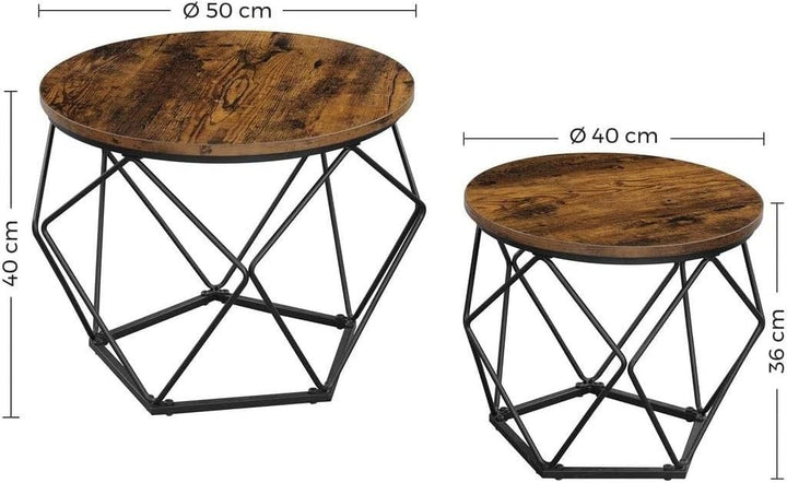 Sæt med 2 sofaborde i rustikt design – stilfuld og pladsbesparende løsning
