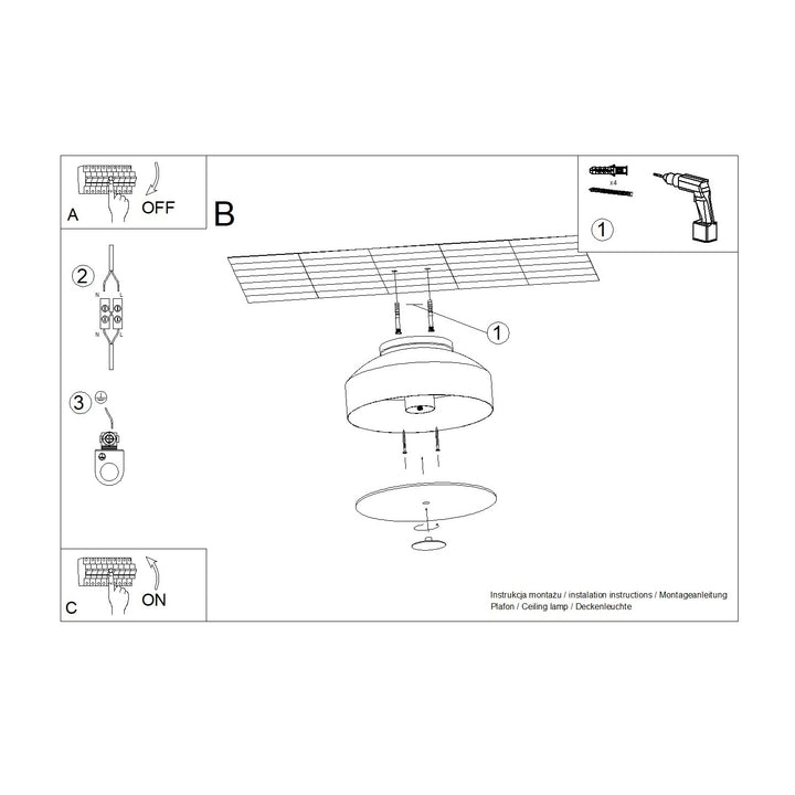 Loftlampe OMIQ rød