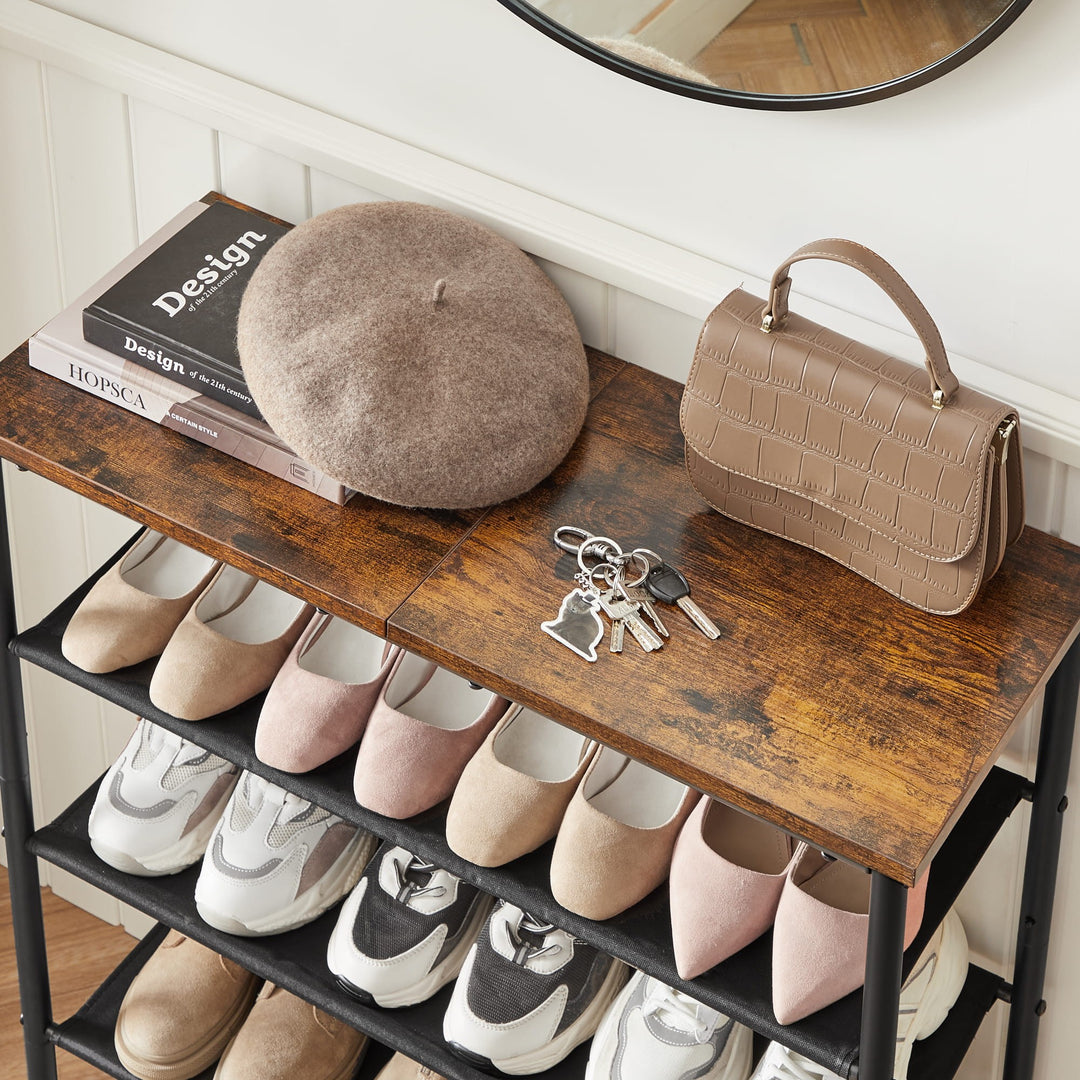Industriel skoreol med topplade – stil og funktion