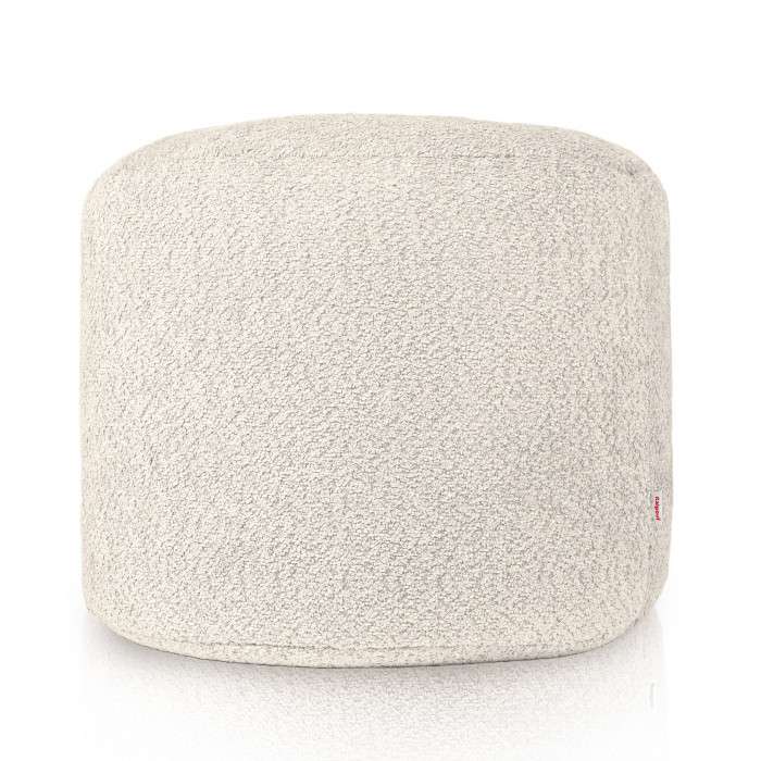 Round Cylinder Pouffe - Teddy Boucle