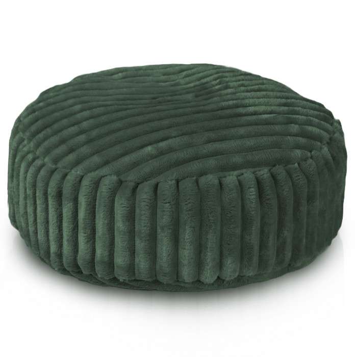 Round Footstool Pouffe - Jumbo Corduroy Royal