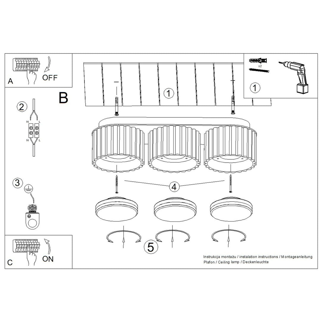 Loftlampe MODO 3 beige Gx53