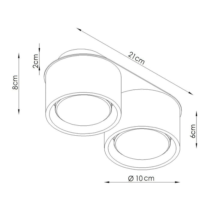 Loftlampe MODO 2 rød okker Gx53