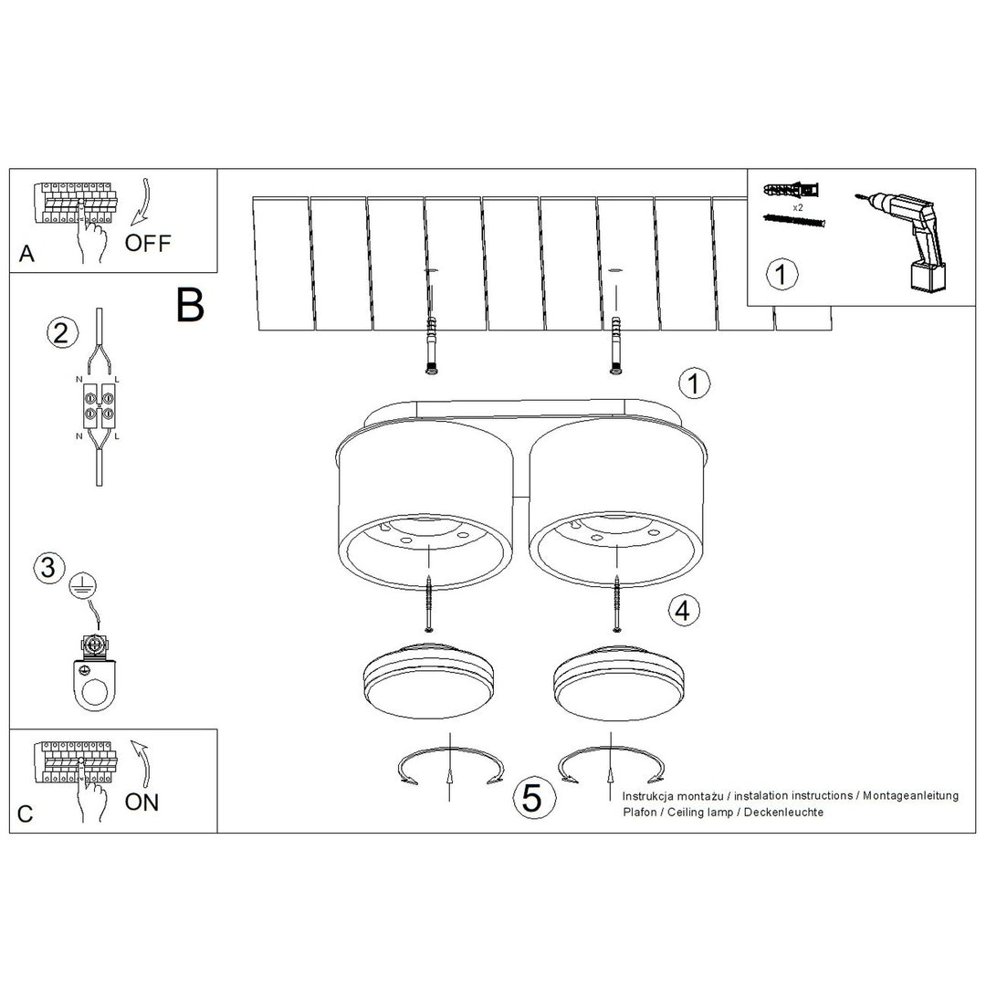 Loftlampe MODO 2 gul Gx53