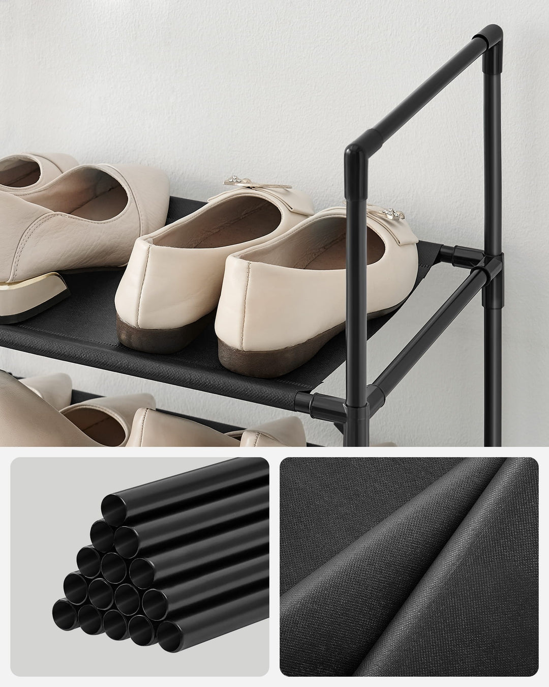 Pladsbesparende skoreol i industrielt design – OSKAR 10 hylder