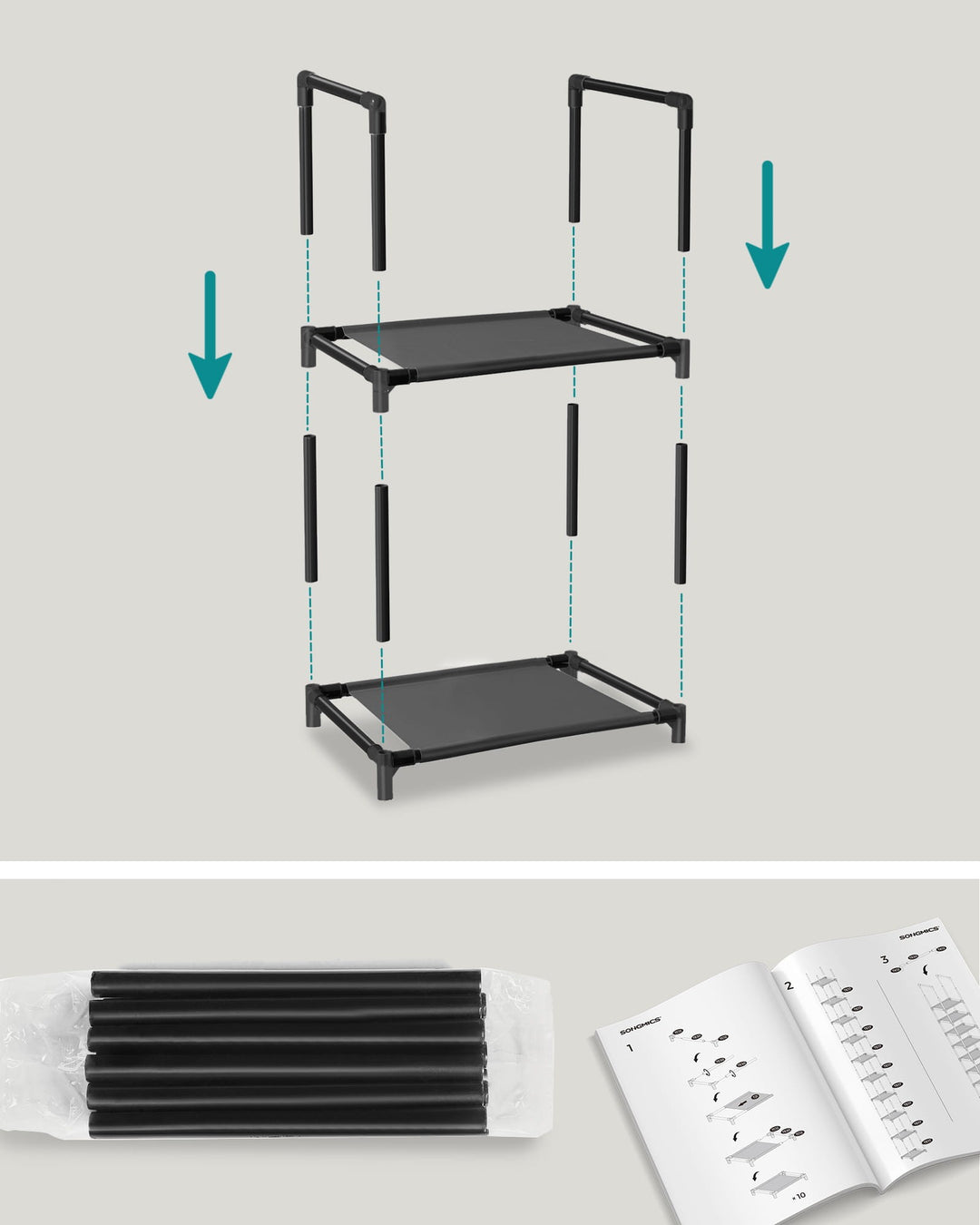 Pladsbesparende skoreol i industrielt design – OSKAR 10 hylder