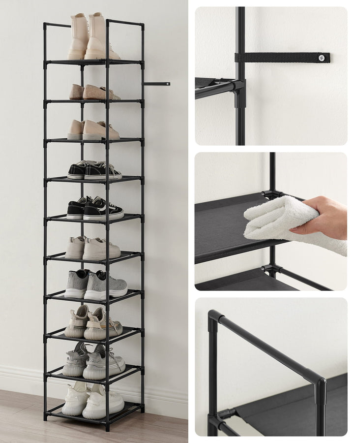 Pladsbesparende skoreol i industrielt design – OSKAR 10 hylder