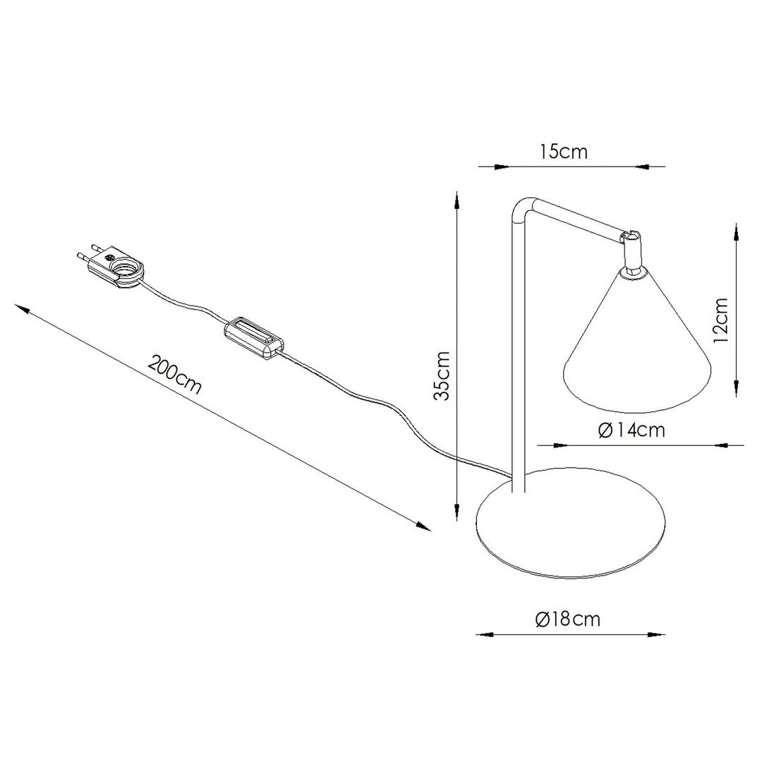Bordlampe NOX rød okker
