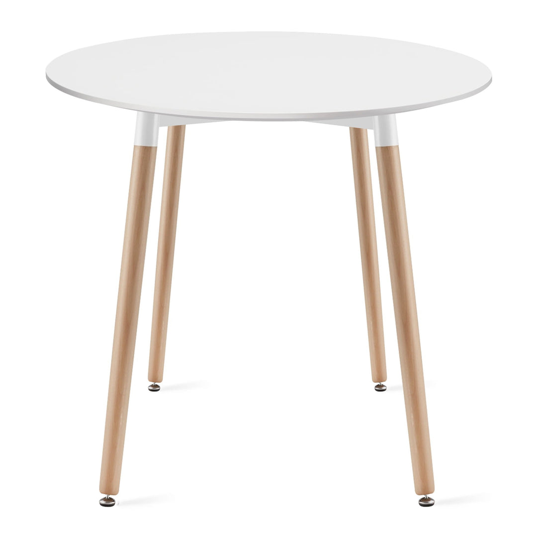 KAMI Rundt bord 80 cm - hvid / naturlige ben