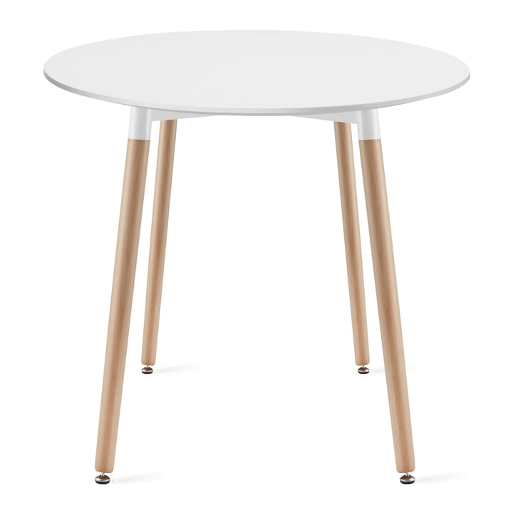 KAMI Rundt bord 80 cm - hvid / naturlige ben