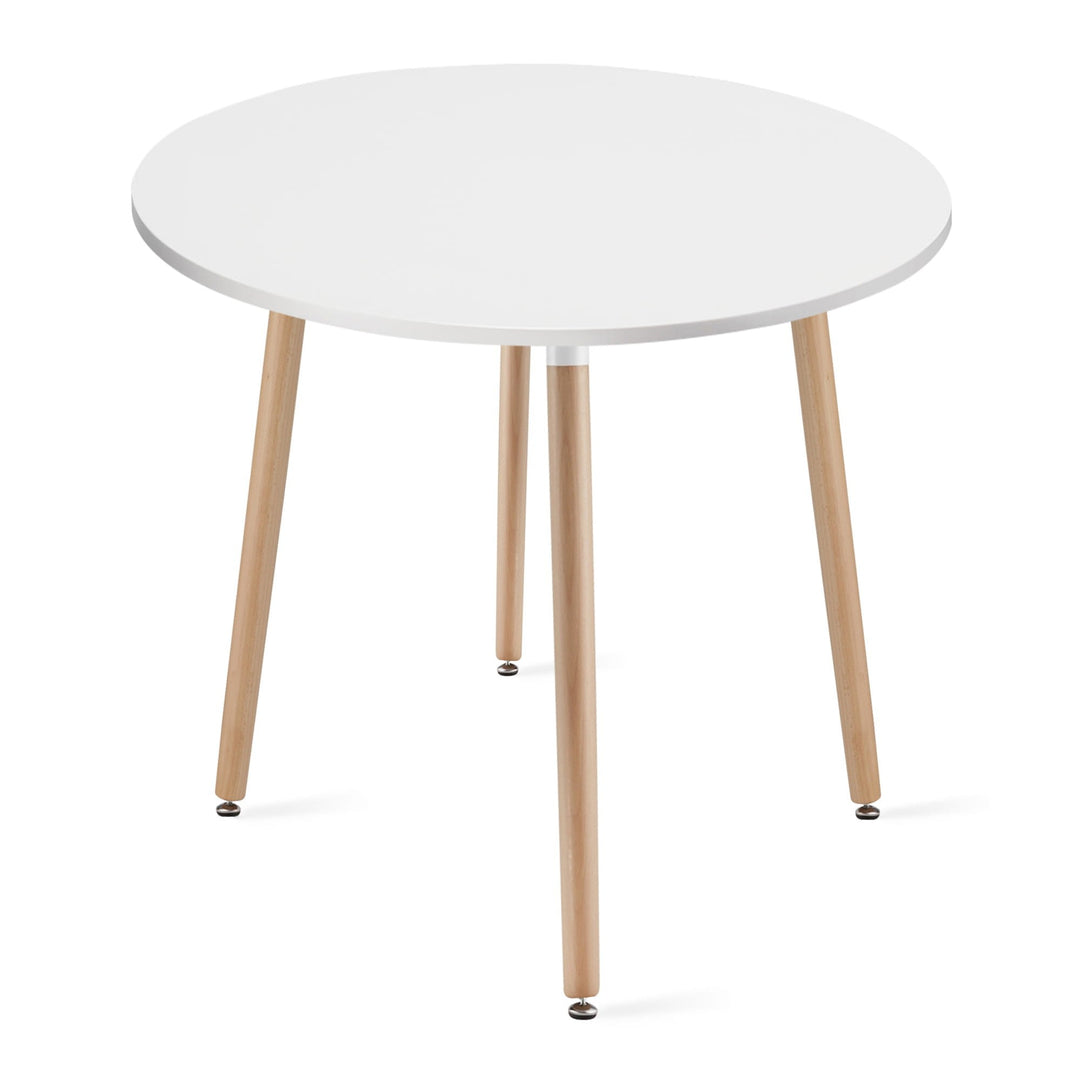 KAMI Rundt bord 80 cm - hvid / naturlige ben