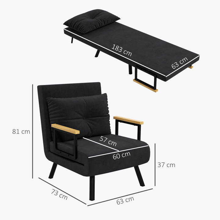 Lænestol i skandinavisk design, loungestol, læsestol. Inkluderer hynde med knaplukning, sort.