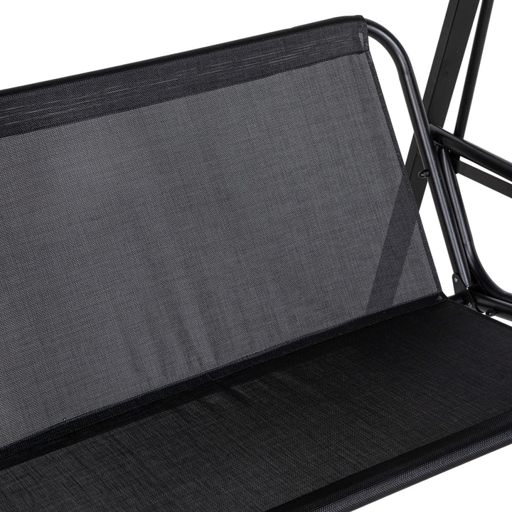 Hollywood gynge, 2-personers havegynge med justerbar baldakin, lasteevne op til 220 kg, 145 x 116 x 172 cm, sort
