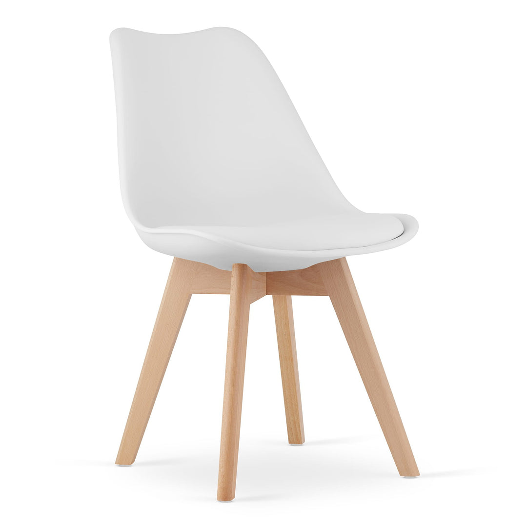 Sæt med KAMI rundt bord 80 cm + 4 MARK stole hvide