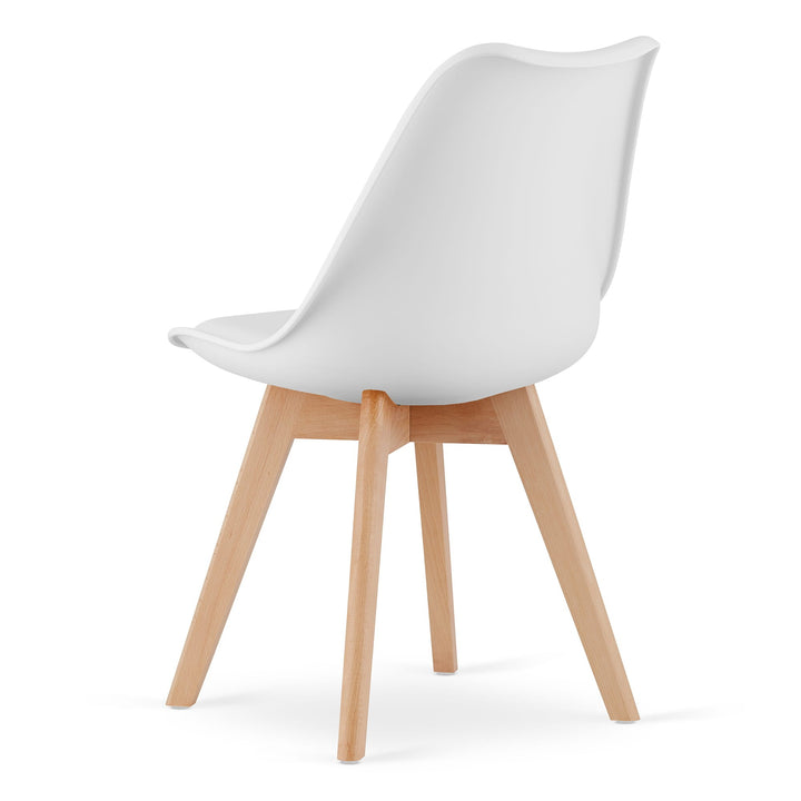 Sæt med KAMI rundt bord 80 cm + 4 MARK stole hvide