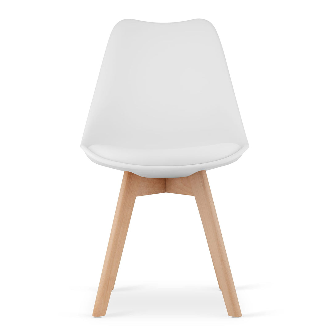 Sæt med KAMI rundt bord 80 cm + 4 MARK stole hvide