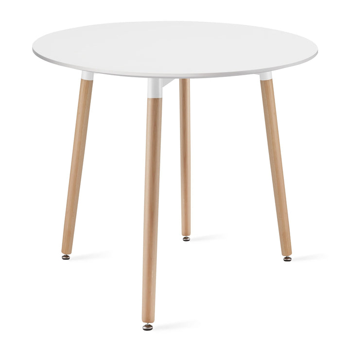 Sæt med KAMI rundt bord 80 cm + 4 MARK stole hvide