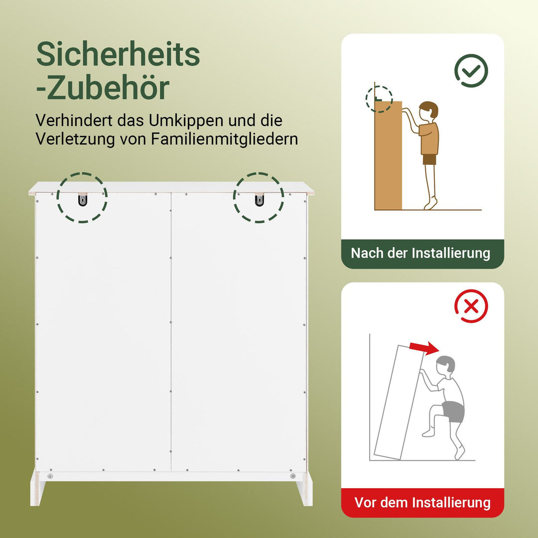 Kommode med indbyggede vasketøjskurve til badeværelset, H90 x B79.5 x D38 cm, hvid