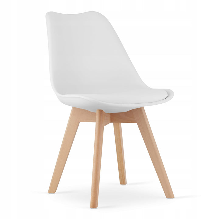 Rektangulært bordsæt 120x80 cm Sonoma eg + 4 MARK hvide stole