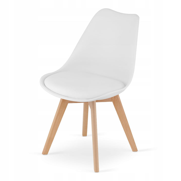 Rektangulært bordsæt 120x80 cm Sonoma eg + 4 MARK hvide stole