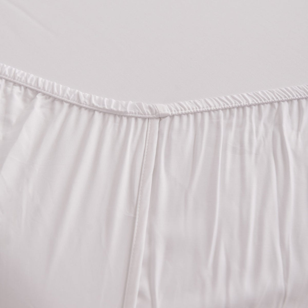Hvid bambus monteret lagen Premium - op til 30 cm - 400TC Tanboocel - Coco White