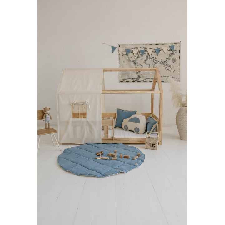 Jeans denim bolster med frynser