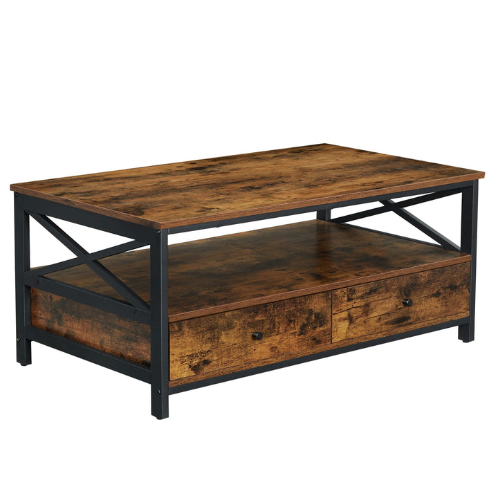 Sofabord i industriel stil, 100 x 55 x 47 cm, brun