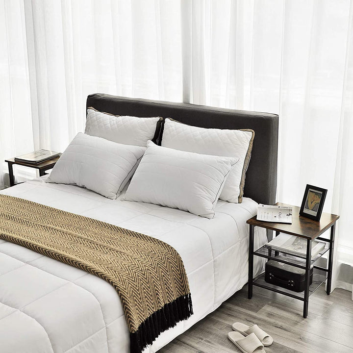 Sæt med 2 sofaborde / natborde – rustik brun, loft stil