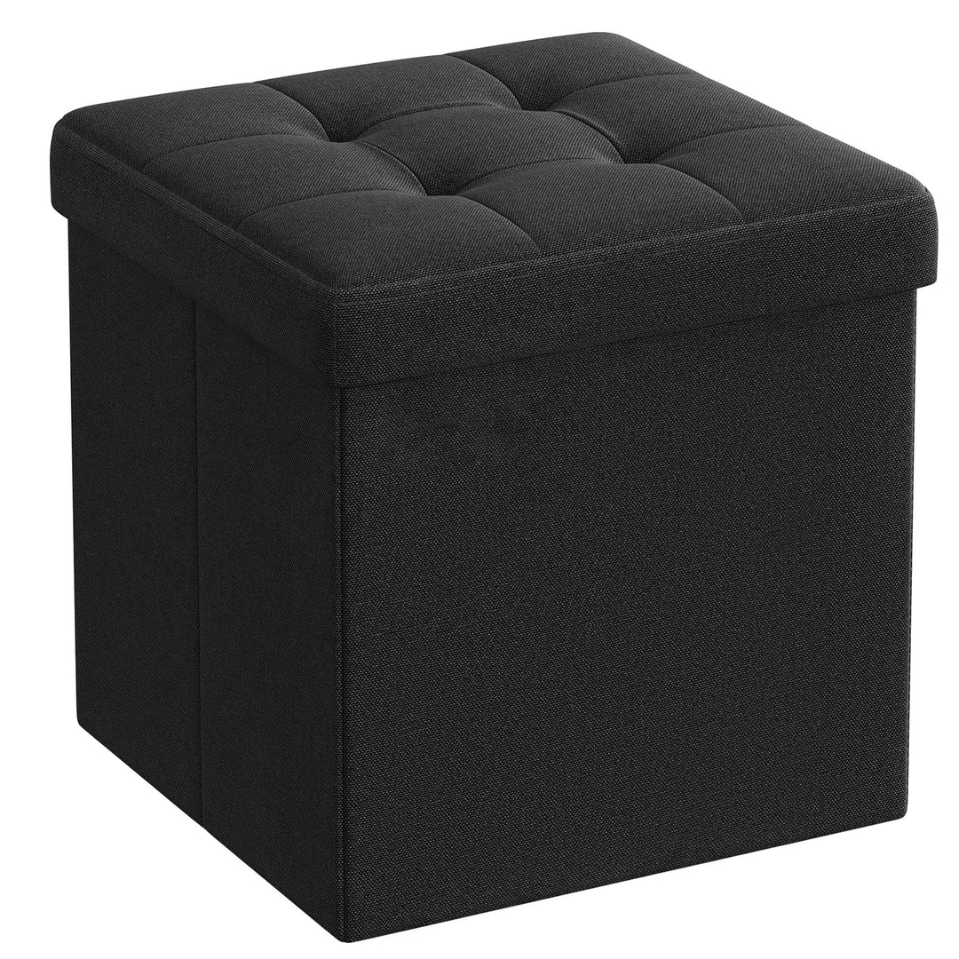 Mini puf med opbevaring – sort (30 cm)