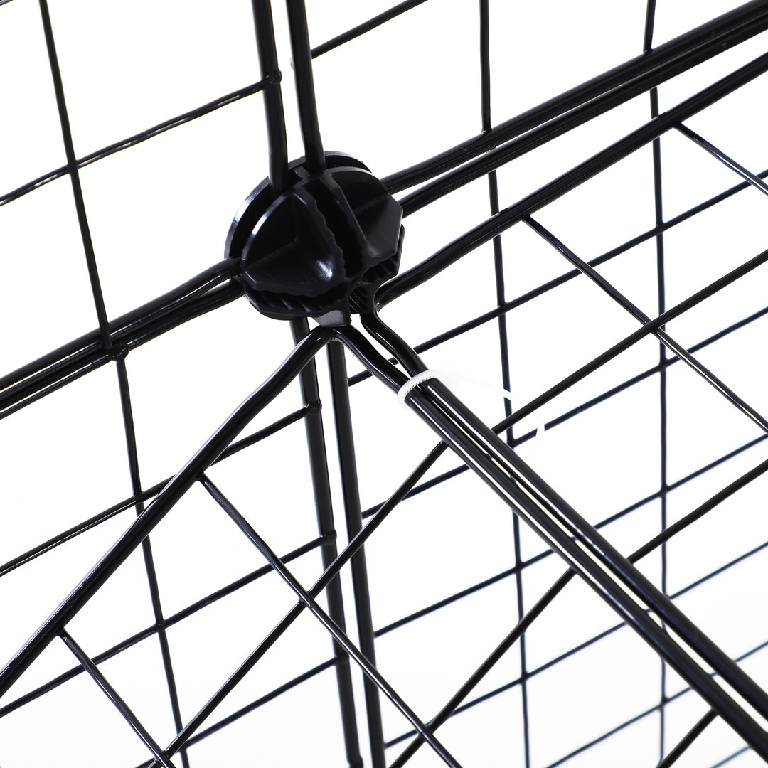 Udendørs indhegning legegård diy hvalpe legegård netindhegning til små dyr lavet af metal net barrieregitter små kæledyr legegård til indendørs 36 paneler sort 146 x 73 x 73 cm