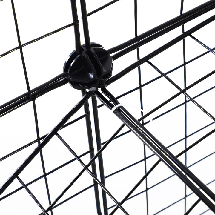 Udendørs indhegning legegård diy hvalpe legegård netindhegning til små dyr lavet af metal net barrieregitter små kæledyr legegård til indendørs 36 paneler sort 146 x 73 x 73 cm