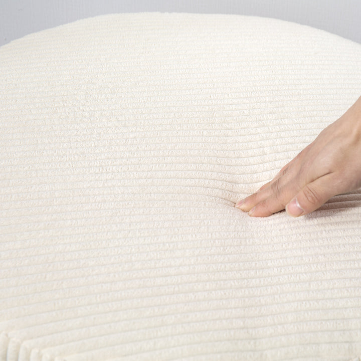 Fodskammel med 97 l opbevaringsplads, fløjlsfløjlsstof, skum, sædeskammel, beige